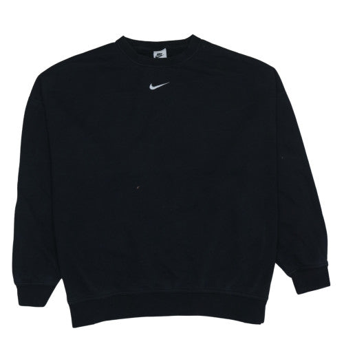 Nike Women’s Black M Pullover Sweatshirt Crew Neck Logo Cotton Blend