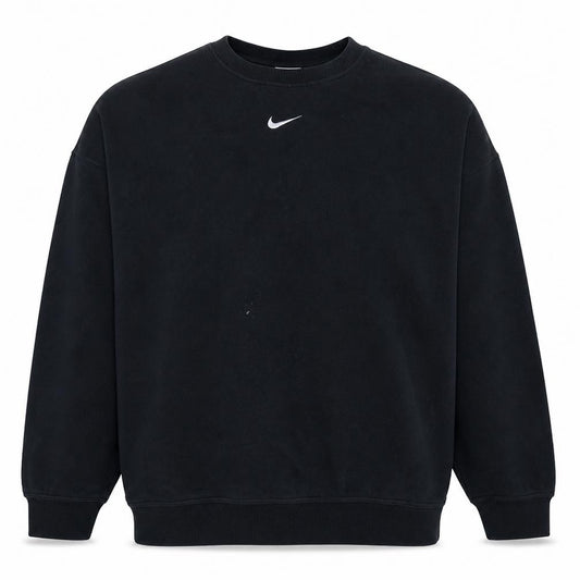Front view of Nike Women’s Black M Pullover Sweatshirt Crew Neck Logo Cotton Blend