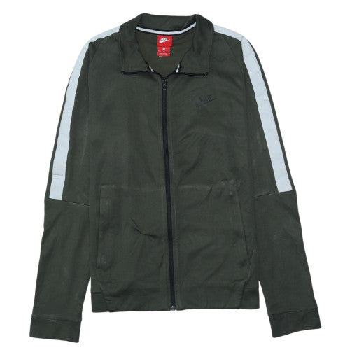 Nike Men's Green Full Zip Sweatshirt M Cotton Blend Track Top