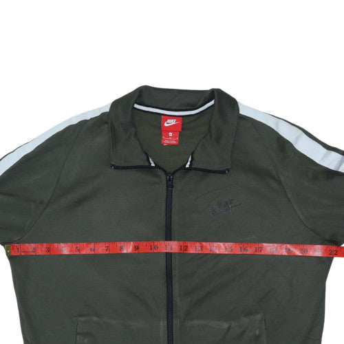 Nike Men's Green Full Zip Sweatshirt M Cotton Blend Track Top