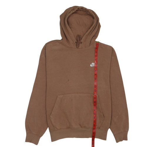 Nike Men's Brown Pullover Hoodie Small Fleece Logo Regular Fit