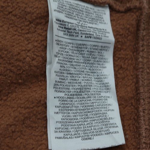 Nike Men's Brown Pullover Hoodie Small Fleece Logo Regular Fit