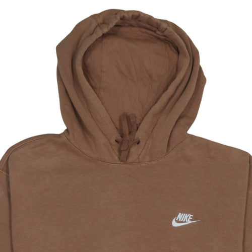 Nike Men's Brown Pullover Hoodie Small Fleece Logo Regular Fit