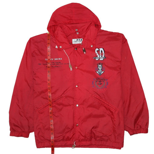 Affiniti Mens Red Hooded Windbreaker Jacket M Water Resistant