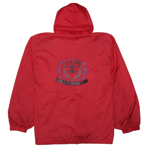 Affiniti Mens Red Hooded Windbreaker Jacket M Water Resistant