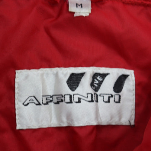 Affiniti Mens Red Hooded Windbreaker Jacket M Water Resistant