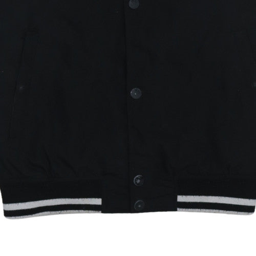 State Wide Men's Black Varsity Jacket L Polyester NYC Embroidered