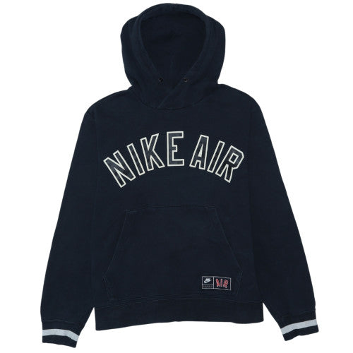Nike Air Men's Navy Blue Pullover Hoodie L Logo Cotton Blend