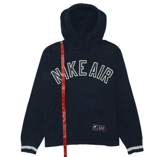Nike Air Men's Navy Blue Pullover Hoodie L Logo Cotton Blend
