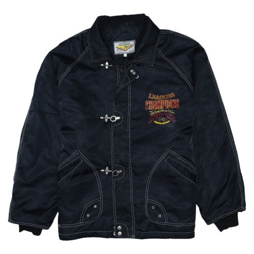 John Meredith Men's Black XL Bomber Jacket Embroidered College Style