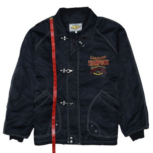 John Meredith Men's Black XL Bomber Jacket Embroidered College Style