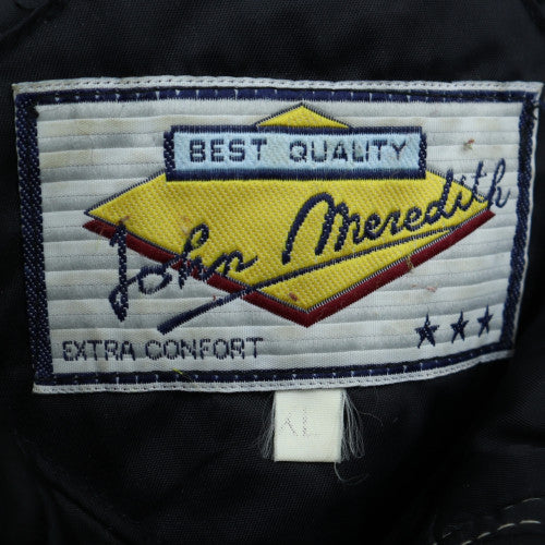 John Meredith Men's Black XL Bomber Jacket Embroidered College Style