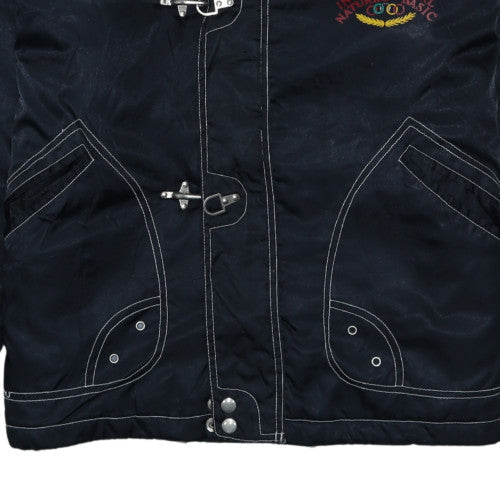 John Meredith Men's Black XL Bomber Jacket Embroidered College Style