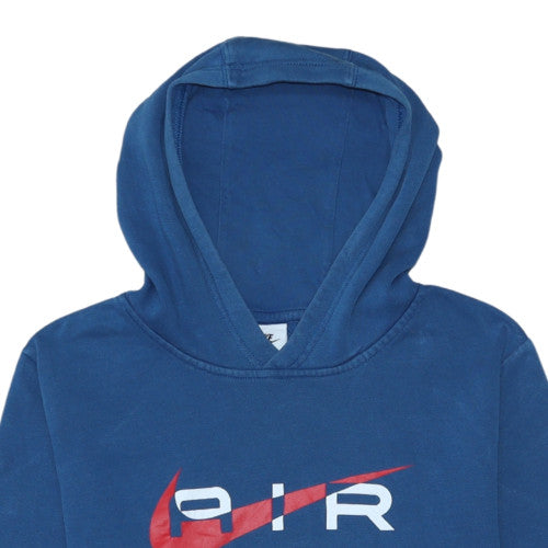Nike Boys Blue Pullover Hoodie XL 158-170cm Graphic Logo Hooded Sweatshirt