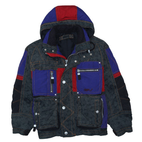 Rodeo Mens Multicoloured 38 Retro Hooded Puffer Jacket
