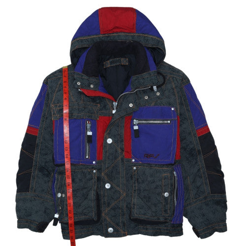 Rodeo Mens Multicoloured 38 Retro Hooded Puffer Jacket