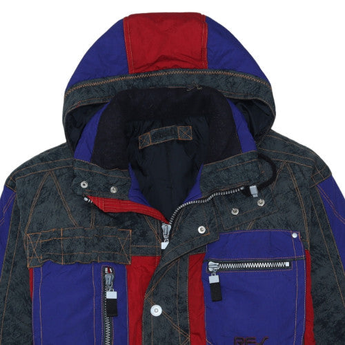 Rodeo Mens Multicoloured 38 Retro Hooded Puffer Jacket