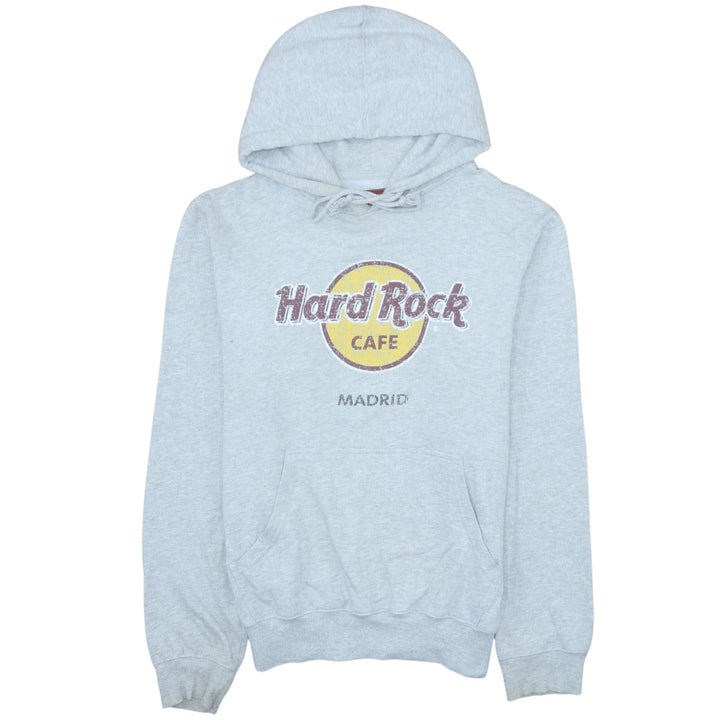Hard Rock Cafe Madrid Grey Pullover Hoodie Women M Cotton Blend