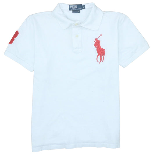 Ralph Lauren Men's White Custom Fit Polo Shirt Size M