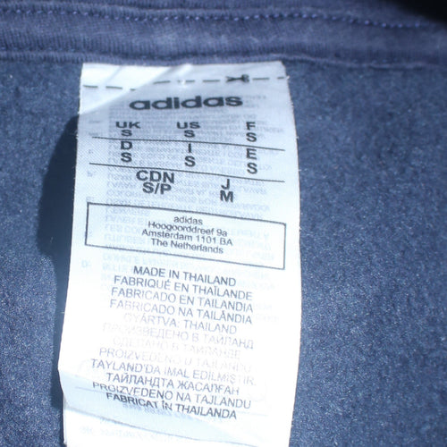 Adidas Mens Grey Pullover Hoodie Small Logo Sportswear
