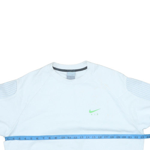 Nike Men White Crew Neck Pullover Sweatshirt Size M Sports Style