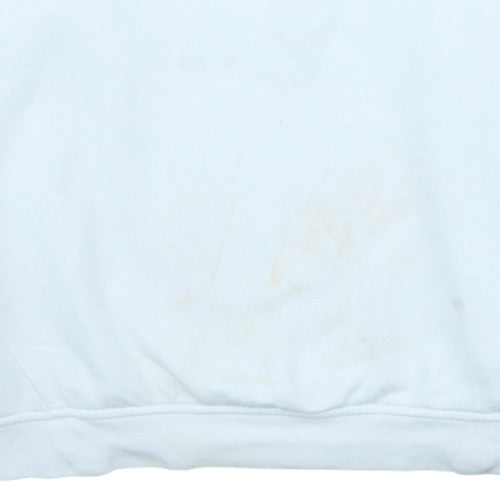 Nike Men White Crew Neck Pullover Sweatshirt Size M Sports Style