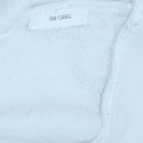 Nike Men White Crew Neck Pullover Sweatshirt Size M Sports Style