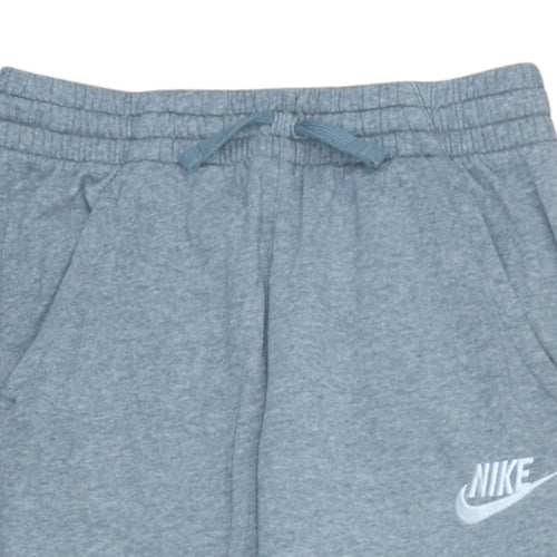 Nike Boys Grey Jogger Sweatpants L Size Elastic Waist Cotton Blend