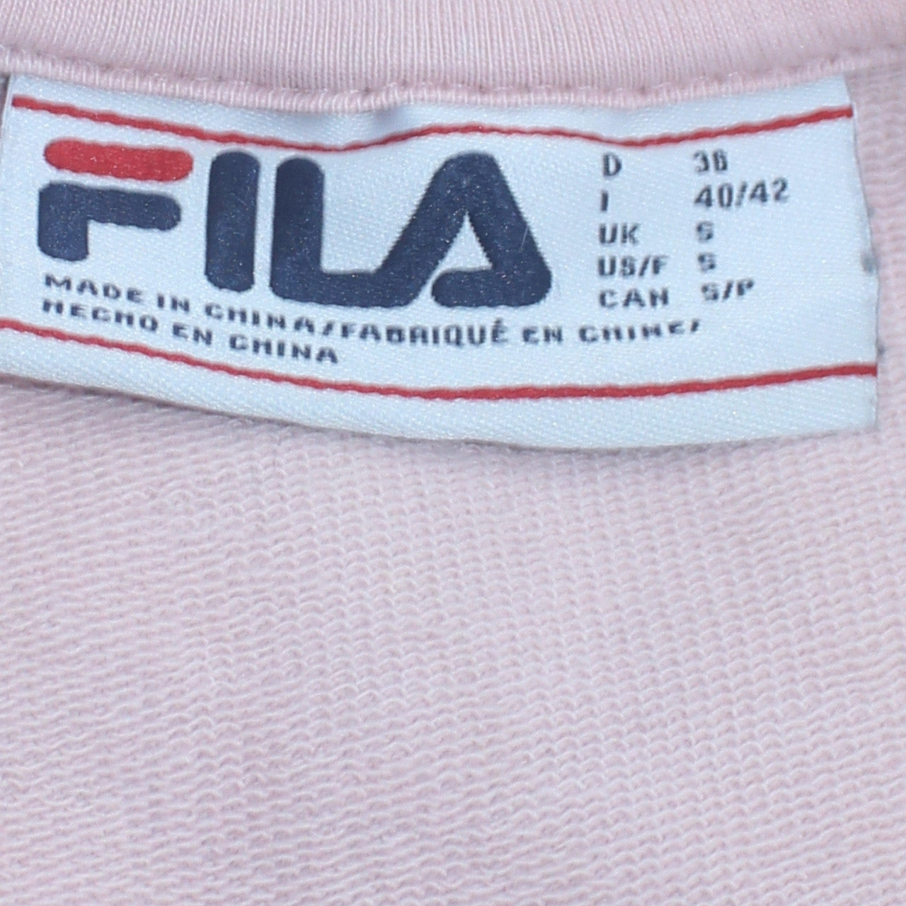 FILA Mens Pink Crew Neck Long Sleeve Pullover Sweatshirt Size S