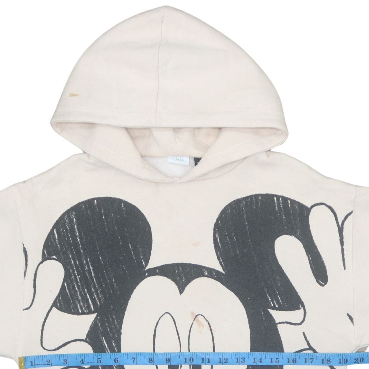 ZARA Girls Beige Disney Mickey Mouse Pullover Hoodie 13-14 Years