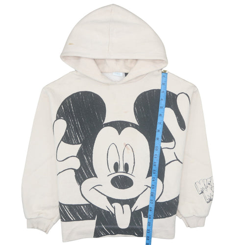 ZARA Girls Beige Disney Mickey Mouse Pullover Hoodie 13-14 Years
