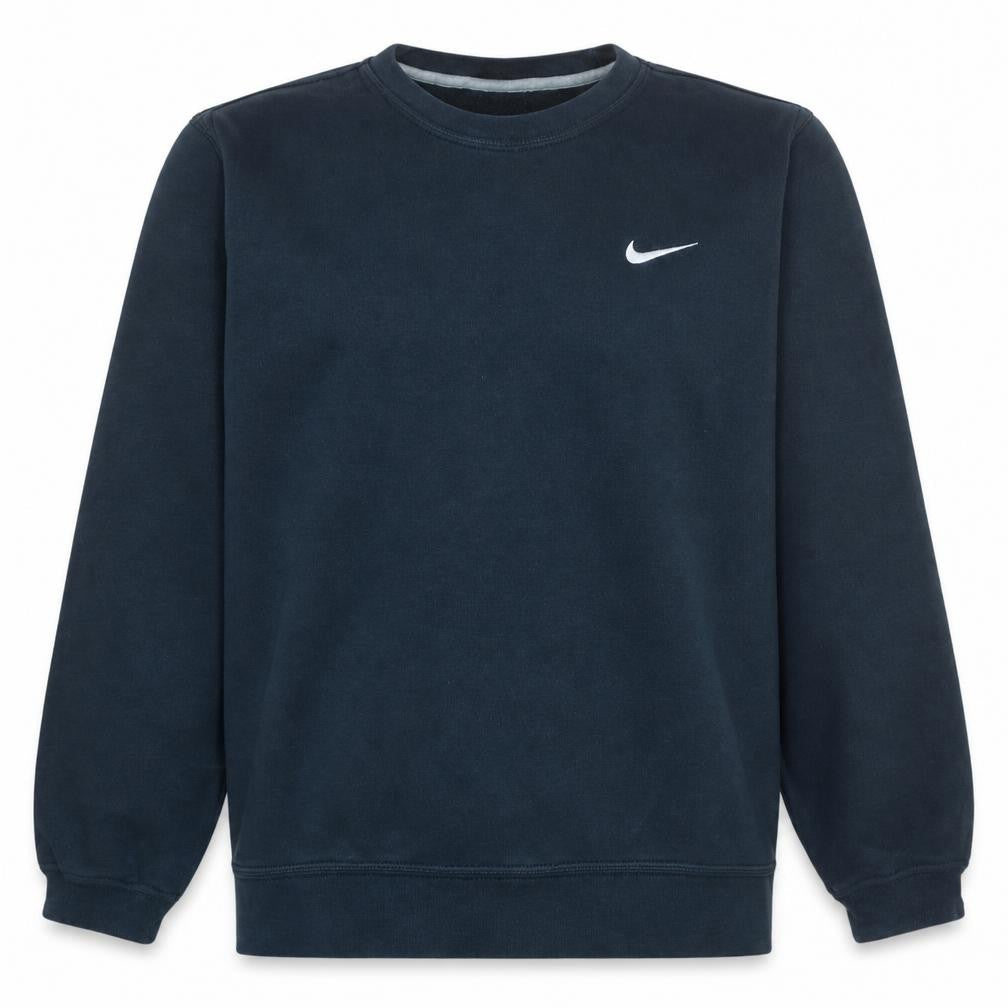 Front view of Nike Men's Black M Pullover Crew Neck Fleece Sweatshirt