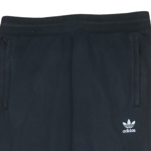 Adidas Men's Black Joggers L Regular Fit Fleece Tapered Sportswear