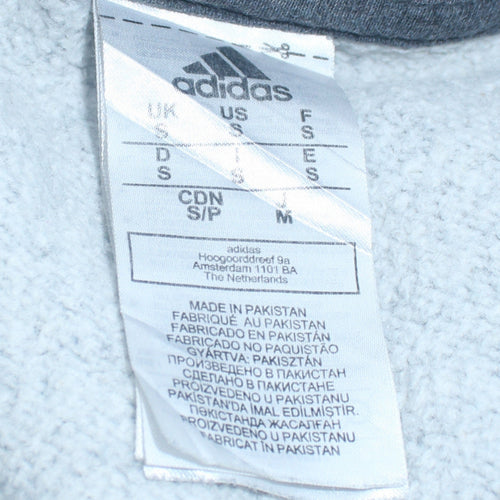 Adidas Men’s Grey Pullover Hoodie S Regular Fit Sportswear