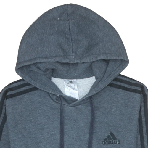 Adidas Men’s Grey Pullover Hoodie S Regular Fit Sportswear
