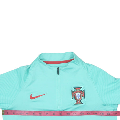 Nike Boys Green XL Portugal Dri-FIT 1/4 Zip Football Training Top