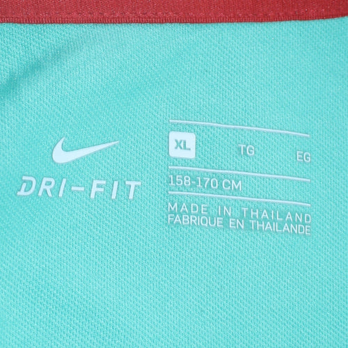 Nike Boys Green XL Portugal Dri-FIT 1/4 Zip Football Training Top