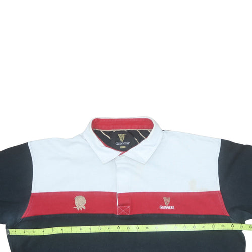 Guinness Men's Multicoloured XL Rugby Style Polo Shirt 100% Cotton