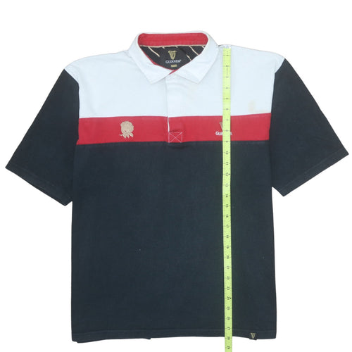 Guinness Men's Multicoloured XL Rugby Style Polo Shirt 100% Cotton