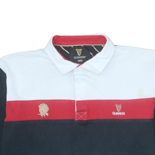 Guinness Men's Multicoloured XL Rugby Style Polo Shirt 100% Cotton