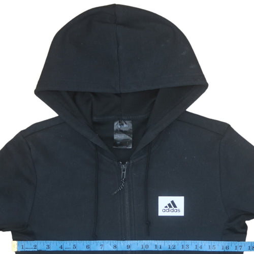 Adidas Men's Black XS Full Zip Hoodie with Logo Detail