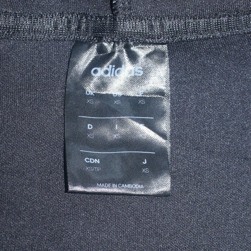 Adidas Men's Black XS Full Zip Hoodie with Logo Detail