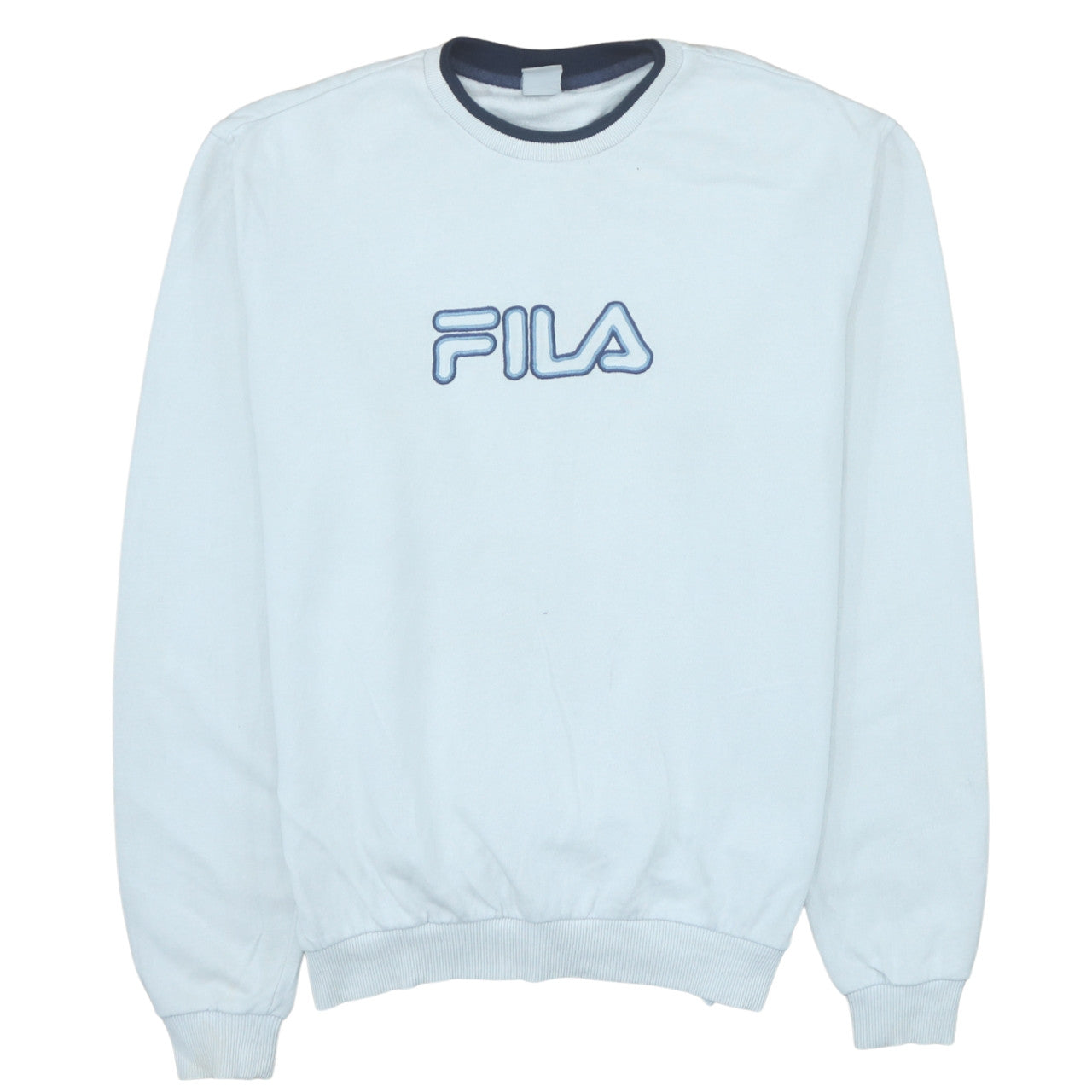 Fila Men's White Embroidered Logo Retro Cotton Sweatshirt Medium