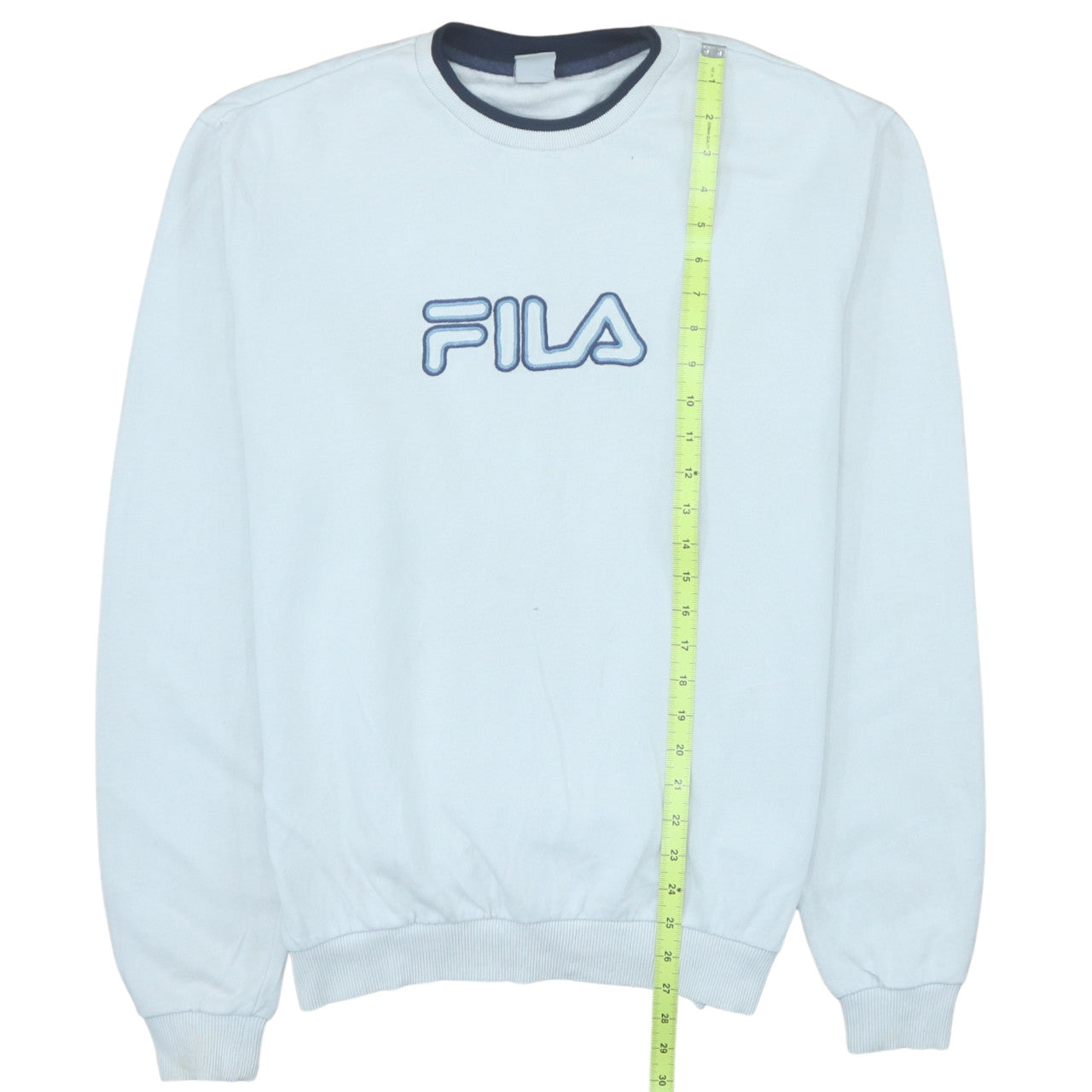 Fila Men's White Embroidered Logo Retro Cotton Sweatshirt Medium
