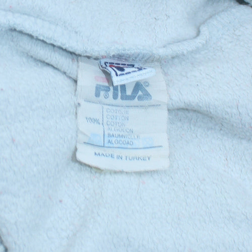 Fila Men's White Embroidered Logo Retro Cotton Sweatshirt Medium