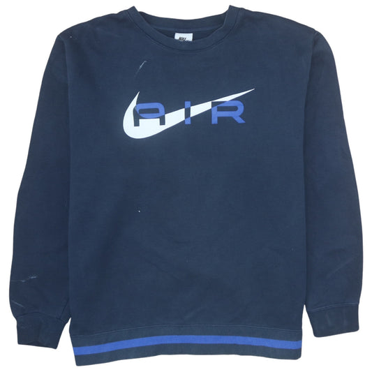 Nike Men’s Blue AIR Logo Pullover Fleece Sweatshirt L