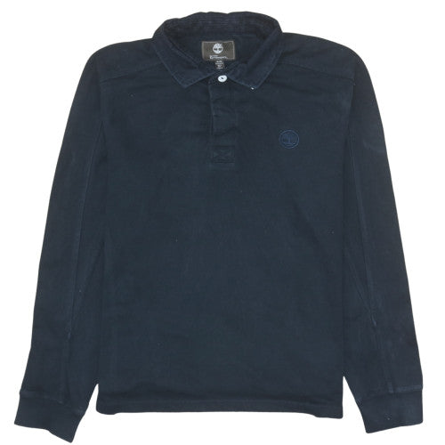 Timberland Men’s Black Long Sleeve Cotton Polo Shirt Size M