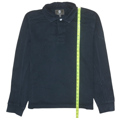 Timberland Men’s Black Long Sleeve Cotton Polo Shirt Size M