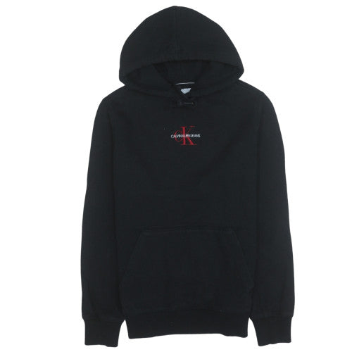 Calvin Klein Jeans Men's Black Pullover Hoodie Small Embroidered Logo