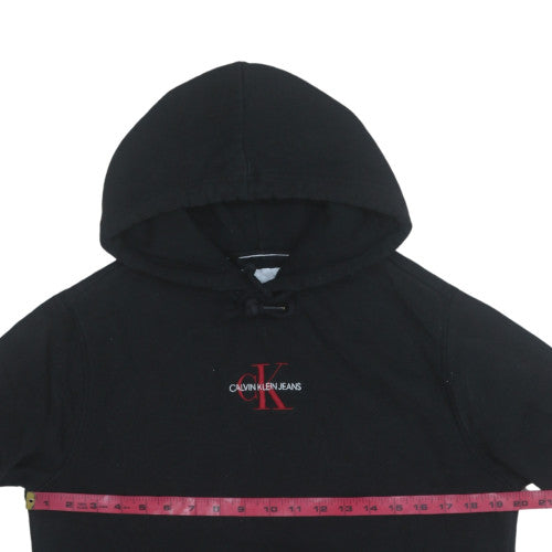 Calvin Klein Jeans Men's Black Pullover Hoodie Small Embroidered Logo